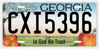 GA license plate CXI5396