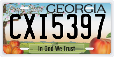 GA license plate CXI5397