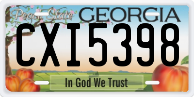 GA license plate CXI5398