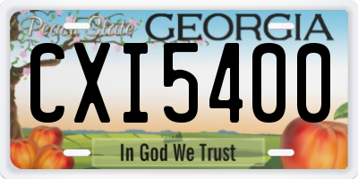 GA license plate CXI5400