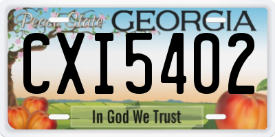 GA license plate CXI5402