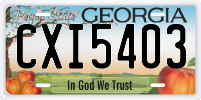 GA license plate CXI5403
