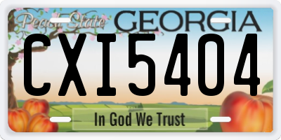 GA license plate CXI5404