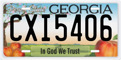 GA license plate CXI5406