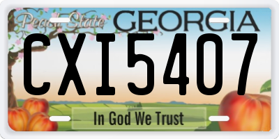 GA license plate CXI5407