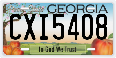 GA license plate CXI5408