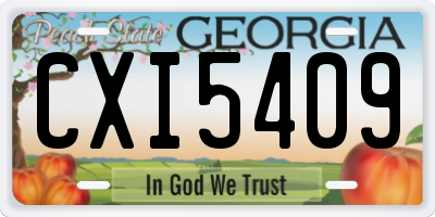 GA license plate CXI5409