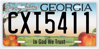 GA license plate CXI5411