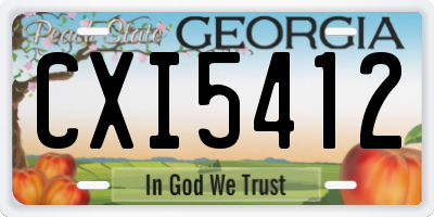 GA license plate CXI5412