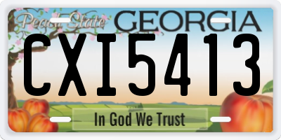 GA license plate CXI5413