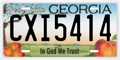 GA license plate CXI5414