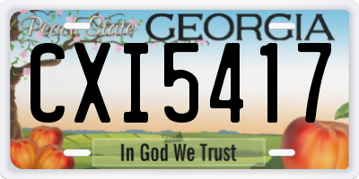 GA license plate CXI5417