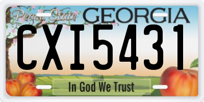 GA license plate CXI5431