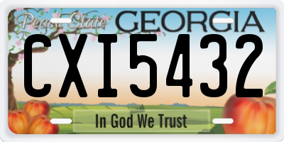 GA license plate CXI5432