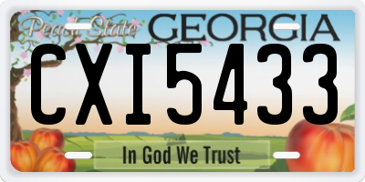 GA license plate CXI5433