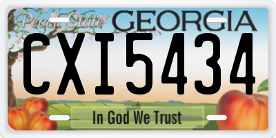 GA license plate CXI5434