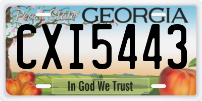 GA license plate CXI5443