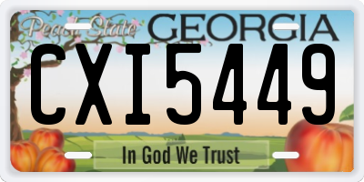 GA license plate CXI5449
