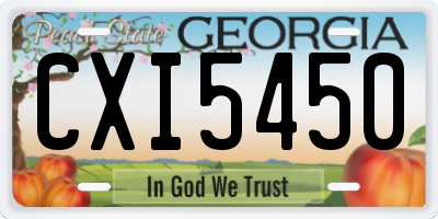 GA license plate CXI5450