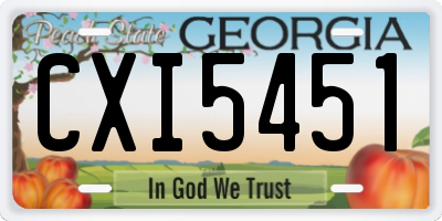 GA license plate CXI5451