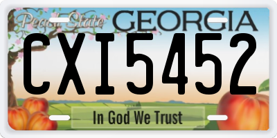 GA license plate CXI5452