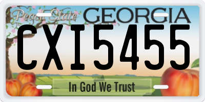 GA license plate CXI5455