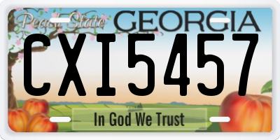 GA license plate CXI5457