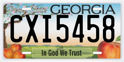 GA license plate CXI5458