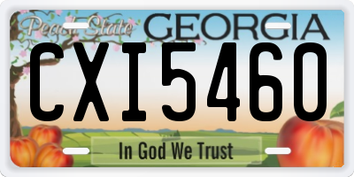 GA license plate CXI5460