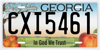 GA license plate CXI5461