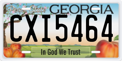 GA license plate CXI5464