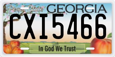 GA license plate CXI5466