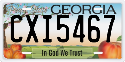 GA license plate CXI5467