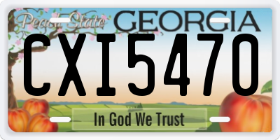 GA license plate CXI5470