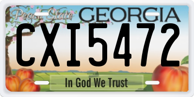 GA license plate CXI5472