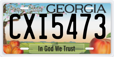 GA license plate CXI5473