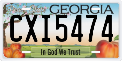 GA license plate CXI5474