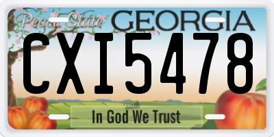 GA license plate CXI5478