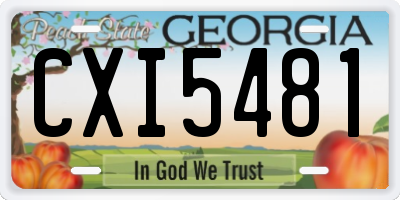 GA license plate CXI5481
