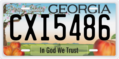 GA license plate CXI5486