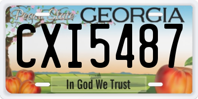 GA license plate CXI5487