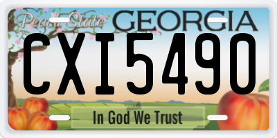 GA license plate CXI5490