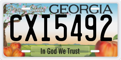 GA license plate CXI5492