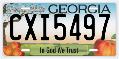 GA license plate CXI5497