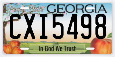 GA license plate CXI5498