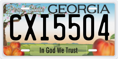 GA license plate CXI5504