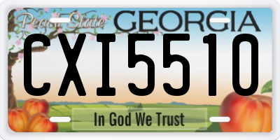 GA license plate CXI5510