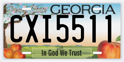 GA license plate CXI5511