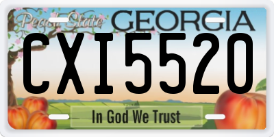 GA license plate CXI5520