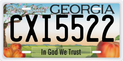 GA license plate CXI5522